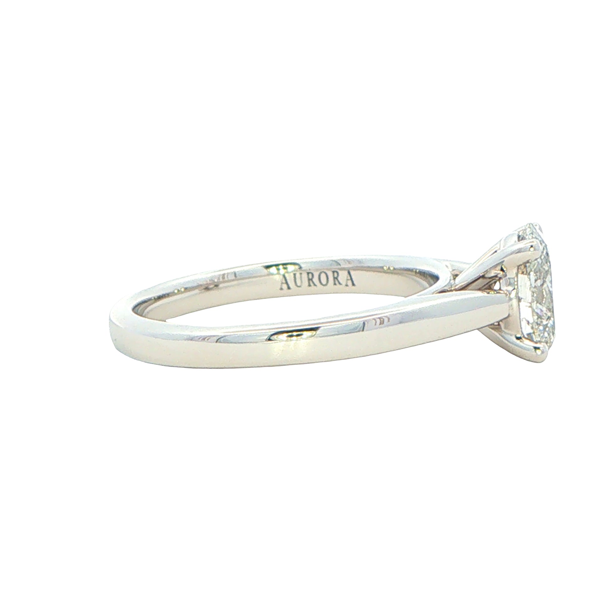 Platinum Oval Shaped Aurora Cut Diamond Solitaire Ring - 0.90cts Gardiner Brothers