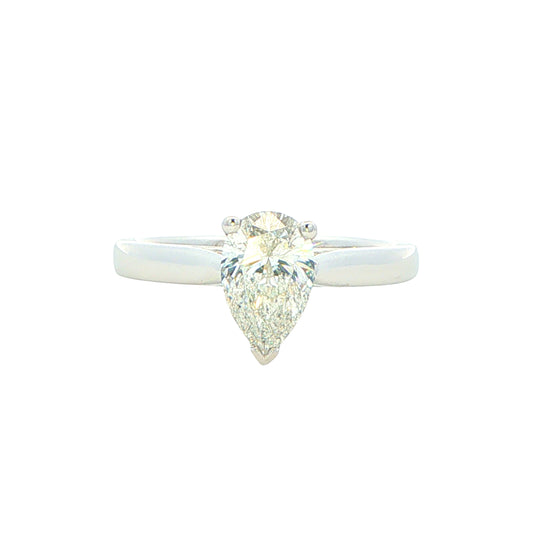 Platinum Pear Shaped Aurora Cut Diamond Solitaire - 0.91cts Gardiner Brothers
