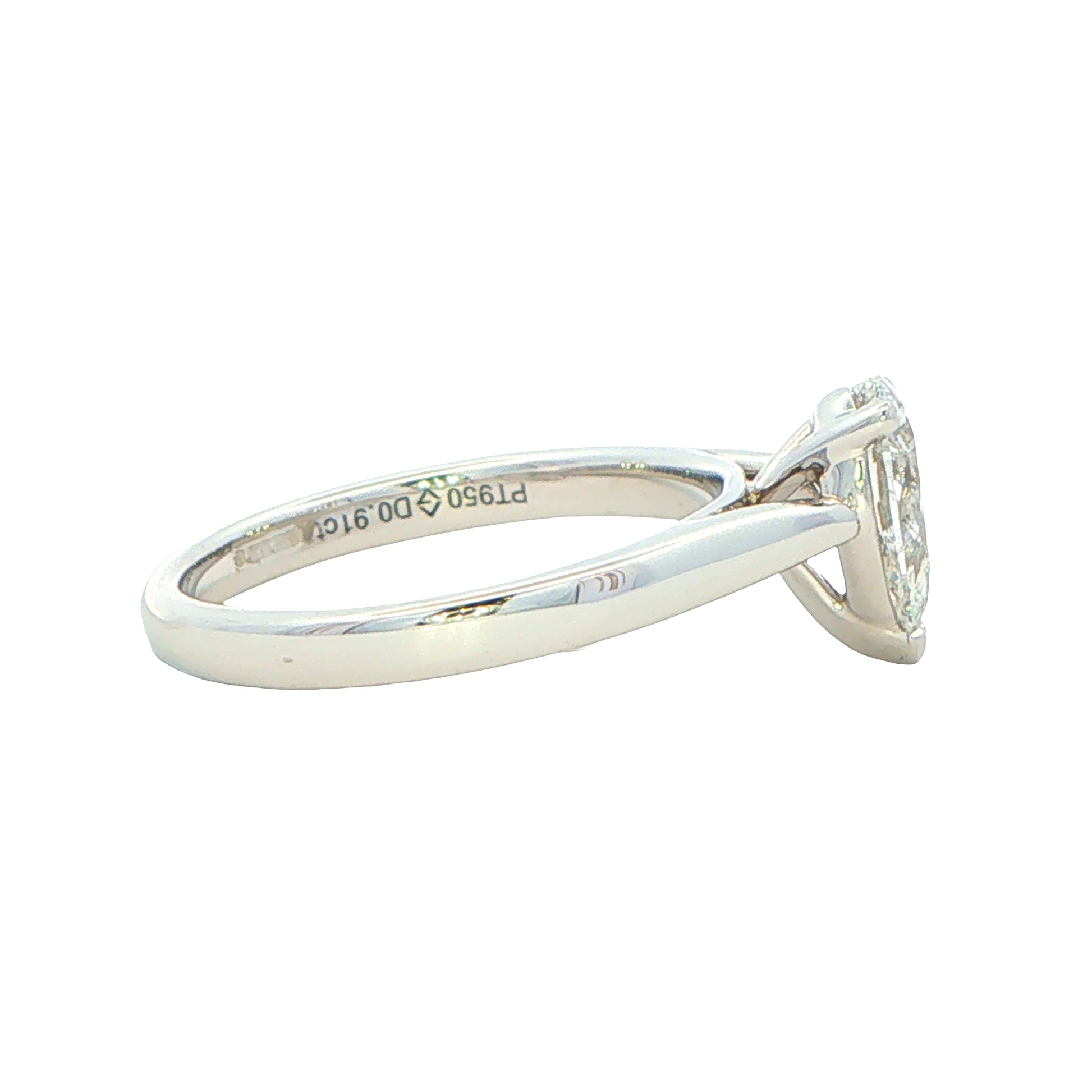 Platinum Pear Shaped Aurora Cut Diamond Solitaire - 0.91cts Gardiner Brothers