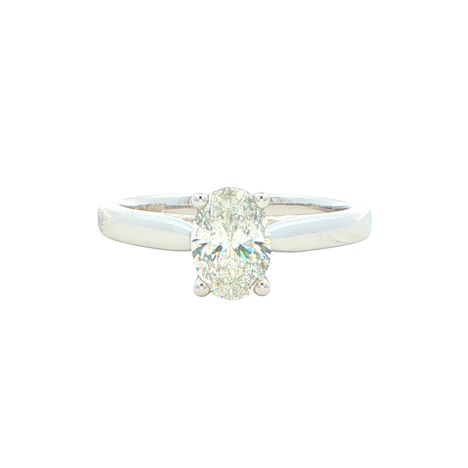 Platinum Oval Shaped Aurora Cut Diamond Solitaire Ring - 0.73cts Gardiner Brothers