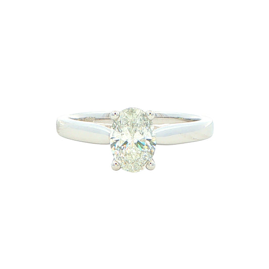 Platinum Oval Shaped Aurora Cut Diamond Solitaire Ring - 0.73cts Gardiner Brothers