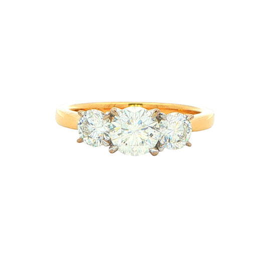 Yellow Gold Aurora Diamond 3 Stone Ring - 1.35cts Gardiner Brothers