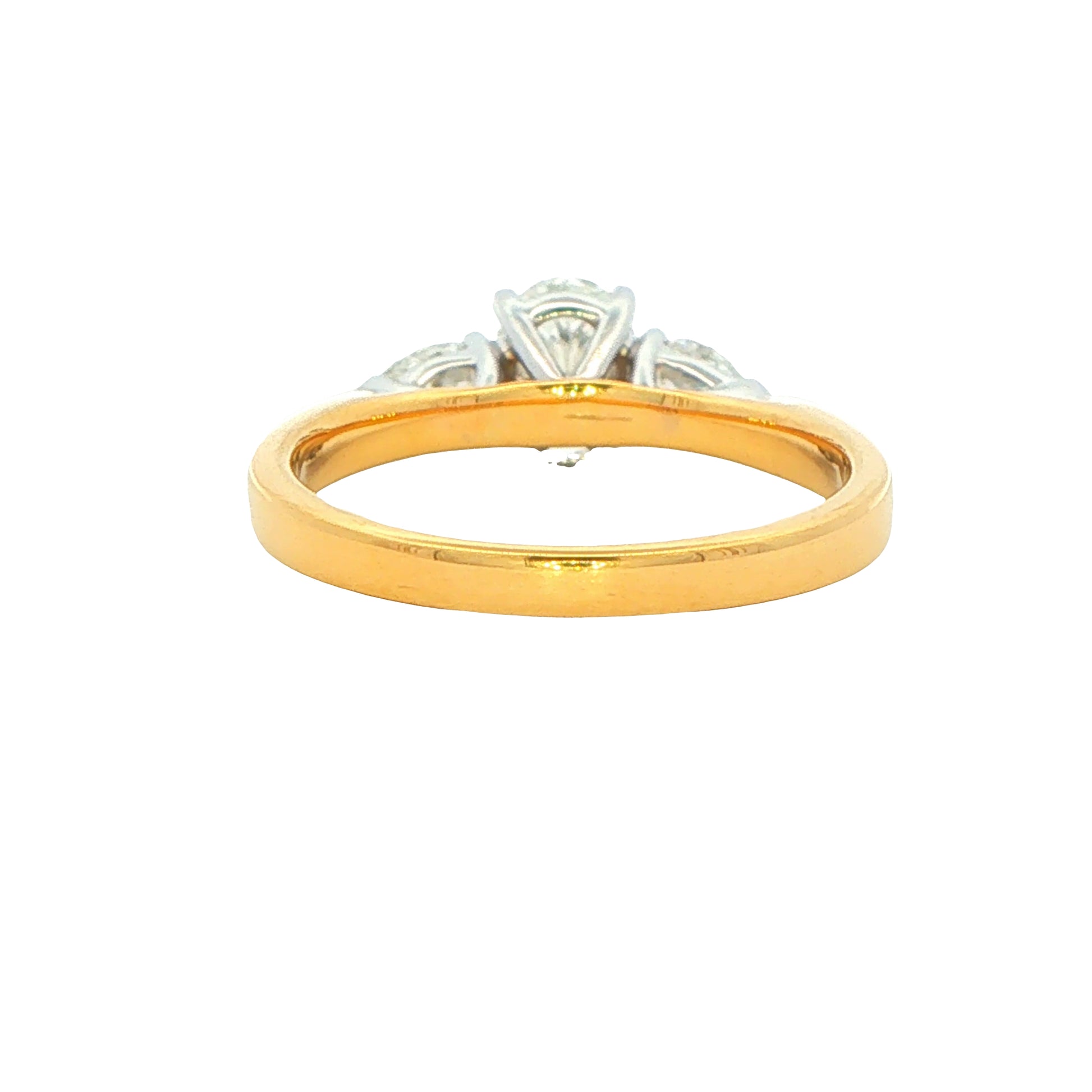 Yellow Gold Oval and Pear Shaped Aurora Diamond 3 Stone Ring - 1.02cts Gardiner Brothers