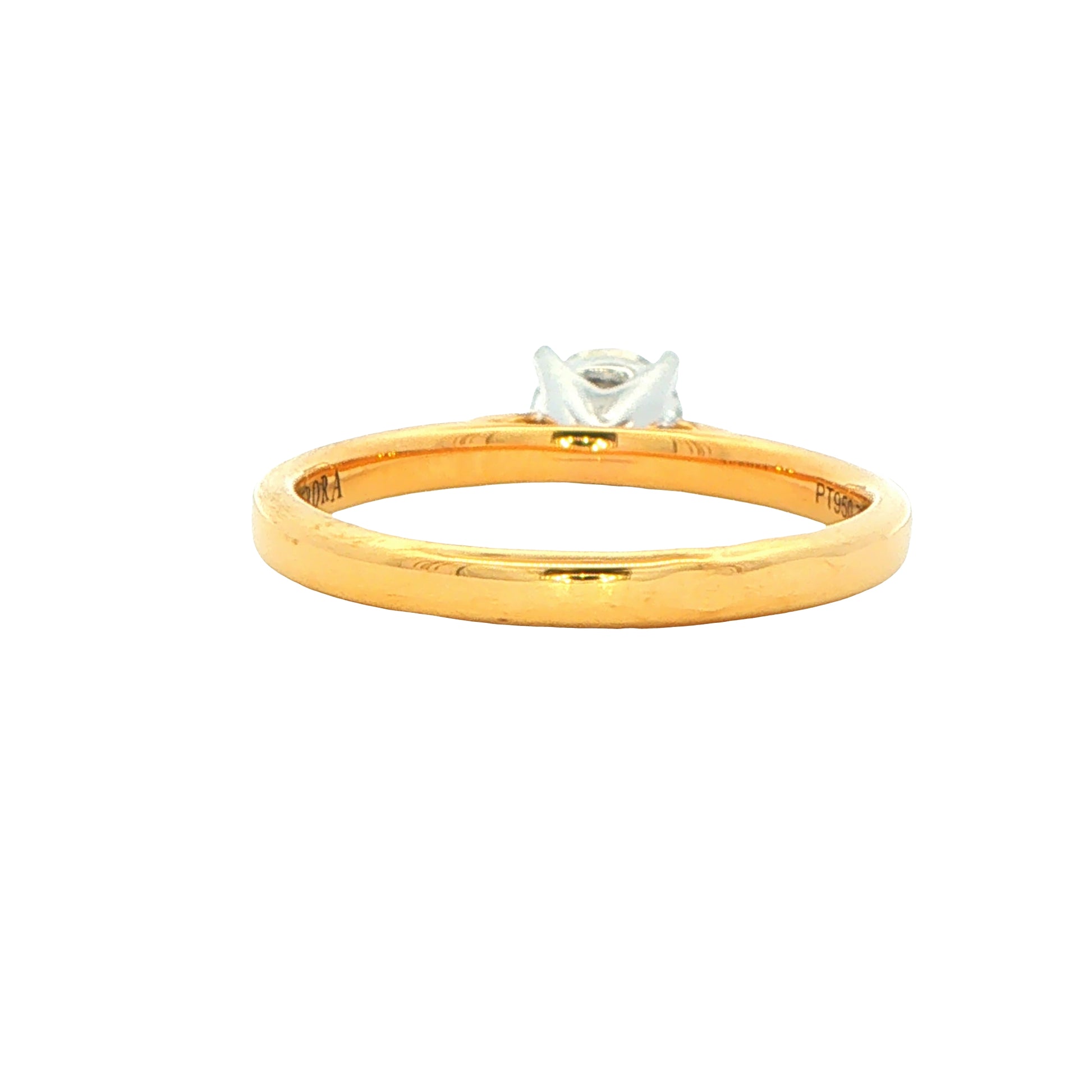 Yellow Gold Aurora Round Brilliant cut diamond solitaire ring - 0.53cts Gardiner Brothers