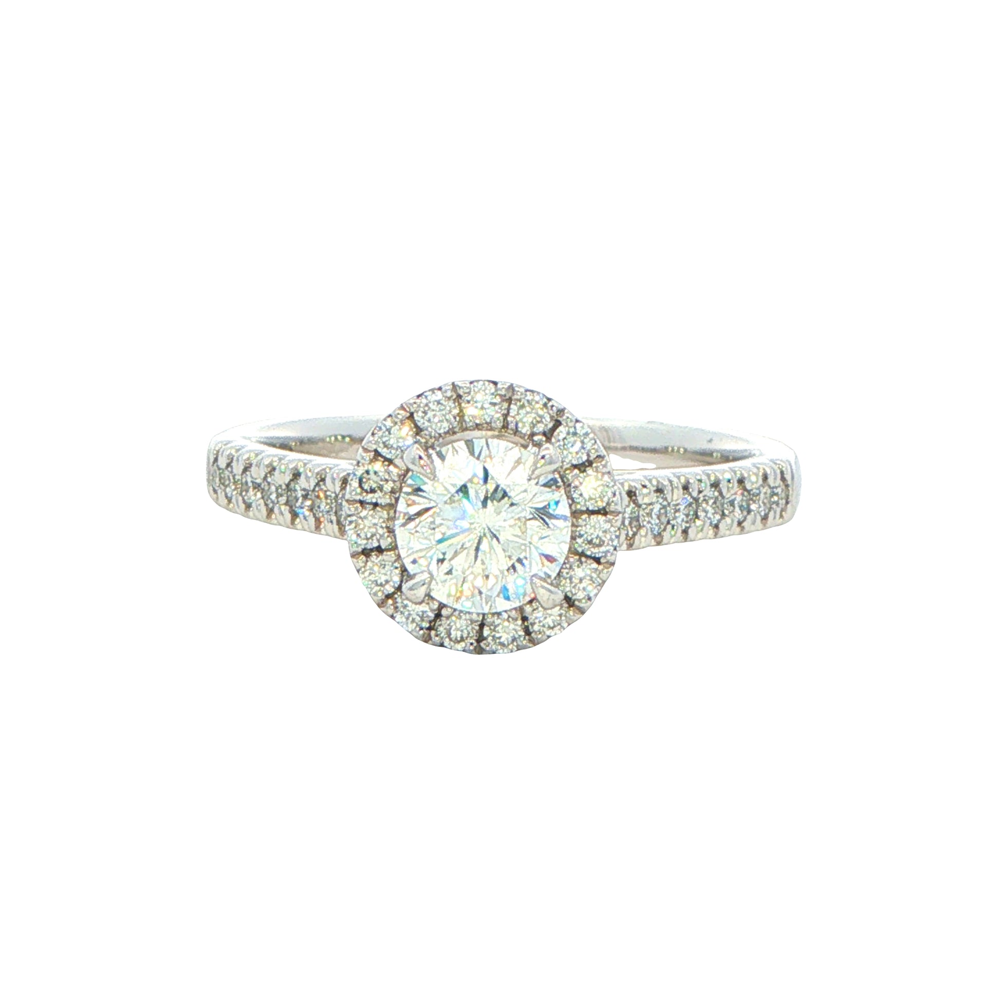 Platinum Aurora Cut Diamond Halo Ring - 0.91cts Gardiner Brothers