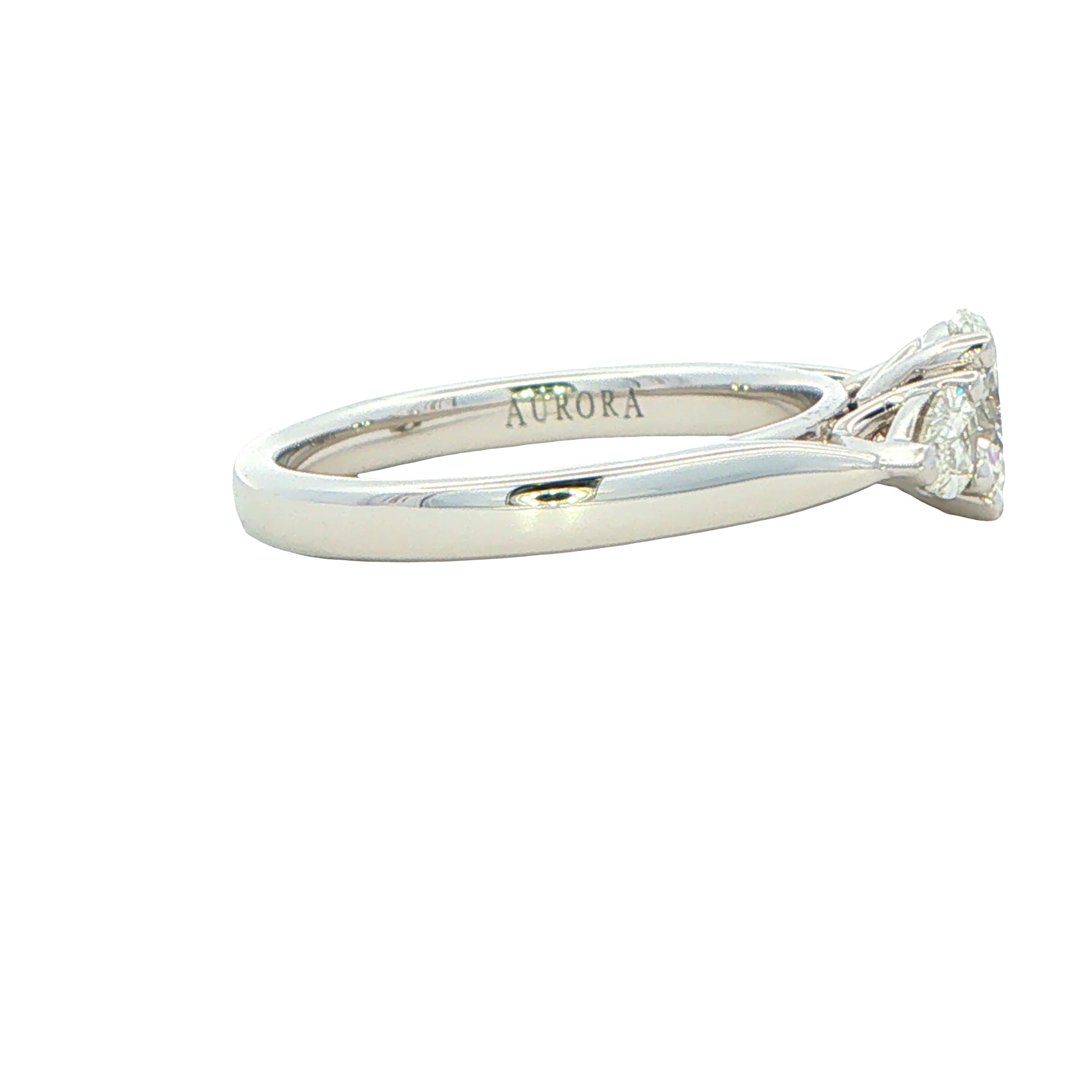 Platinum Aurora Oval and Pear Shaped Diamond 3 Stone ring - 1.00cts Gardiner Brothers