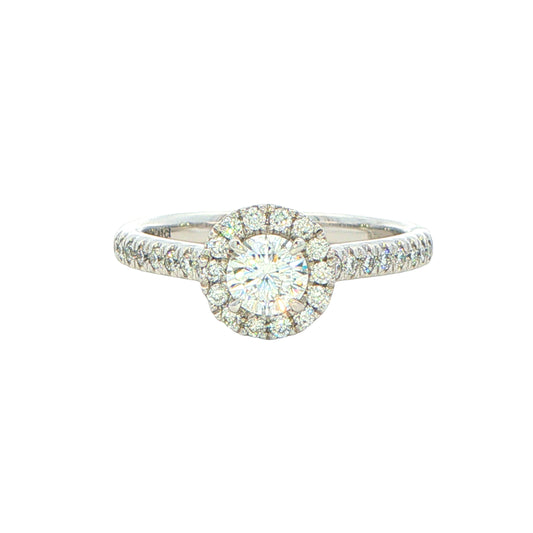 Platinum AURORA CUT DIAMOND HALO RING - 0.72CTS Gardiner Brothers
