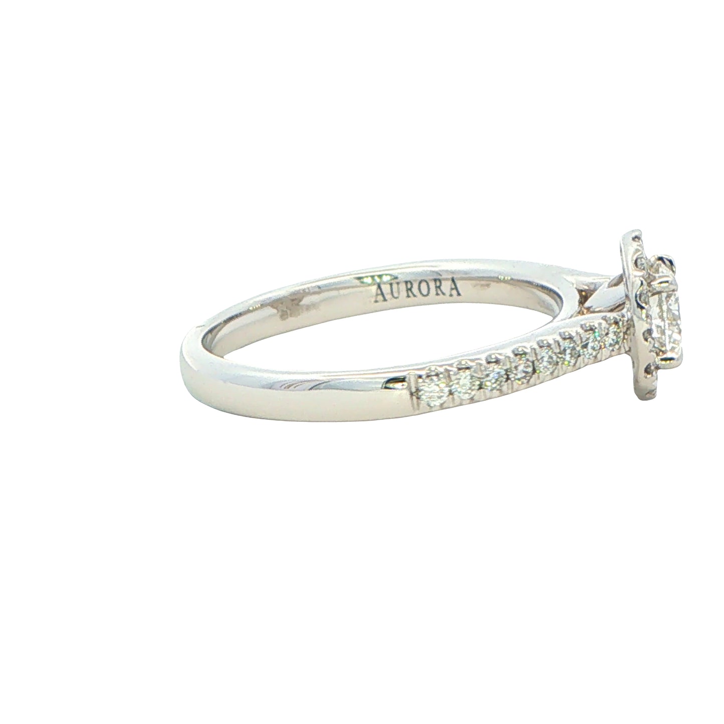 Platinum AURORA CUT DIAMOND HALO RING - 0.72CTS Gardiner Brothers