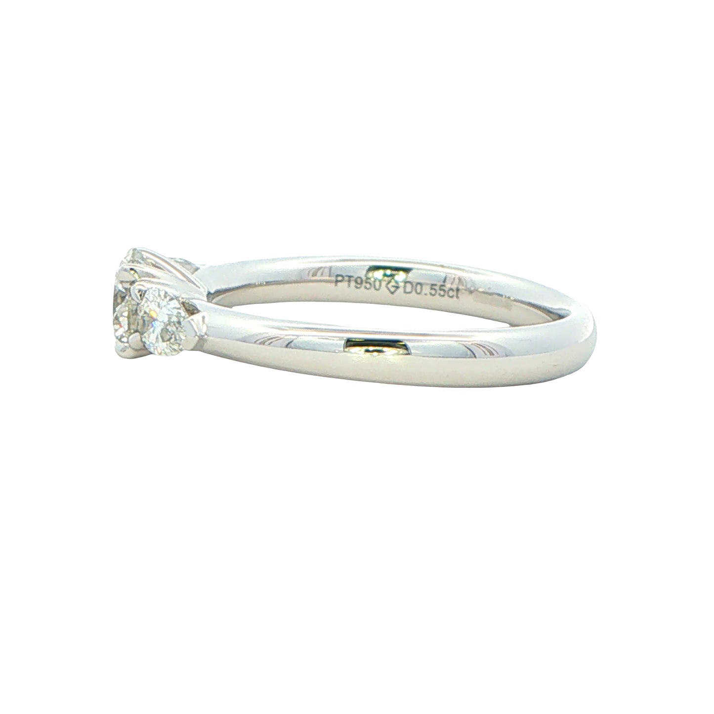 Platinum Aurora Round and Pear Shaped Diamond 3 Stone Ring - 0.89cts Gardiner Brothers