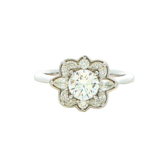 Platinum Aurora Cut Diamond Cluster Style Ring - 1.07cts Gardiner Brothers