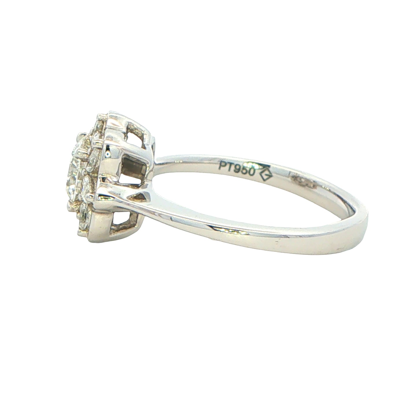 Platinum Aurora Cut Diamond Cluster Style Ring - 1.07cts Gardiner Brothers