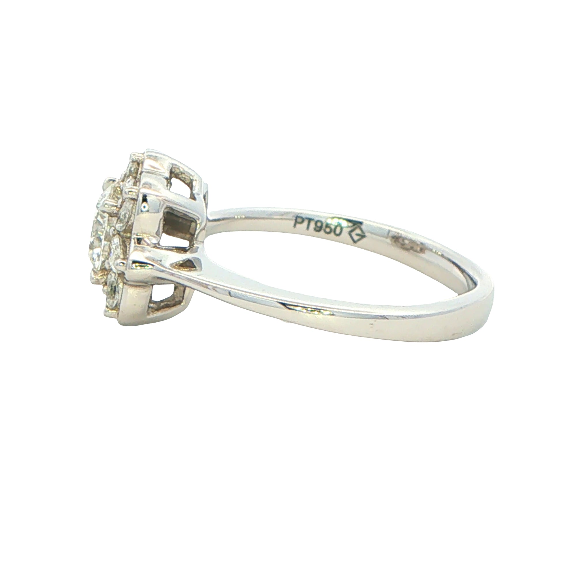 Platinum Aurora Cut Diamond Cluster Style Ring - 1.07cts Gardiner Brothers