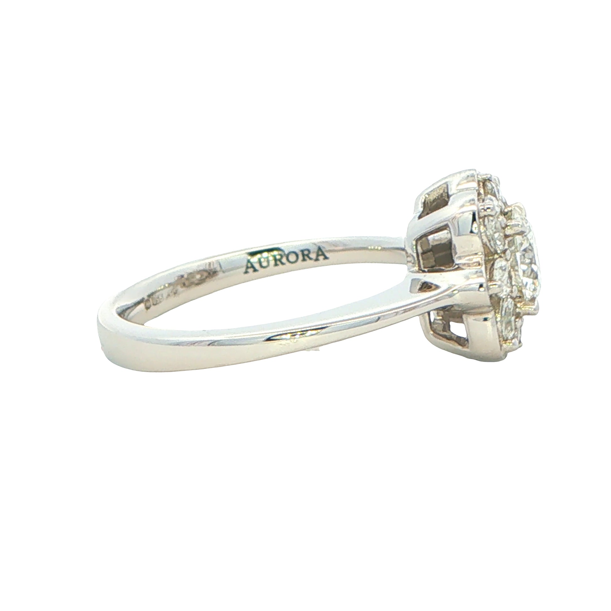 Platinum Aurora Cut Diamond Cluster Style Ring - 1.07cts Gardiner Brothers