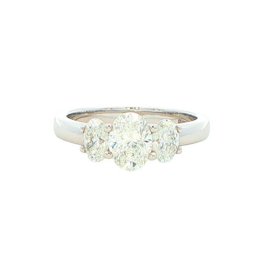 Platinum 3 Oval Shaped Aurora Diamond Ring - 1.43cts Gardiner Brothers
