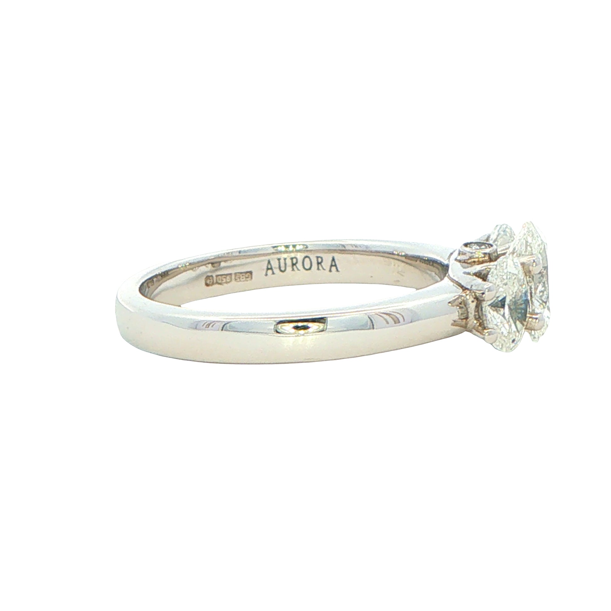 Platinum 3 Oval Shaped Aurora Diamond Ring - 1.43cts Gardiner Brothers