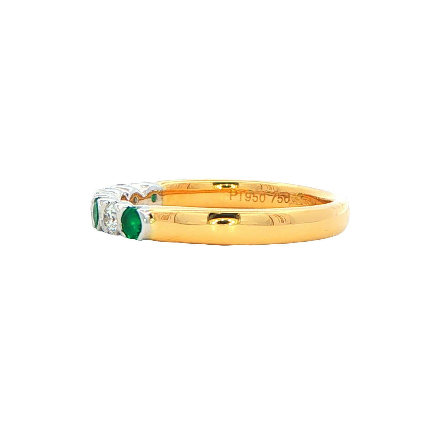 Emerald and Diamond 7 Stone Ring Gardiner Brothers
