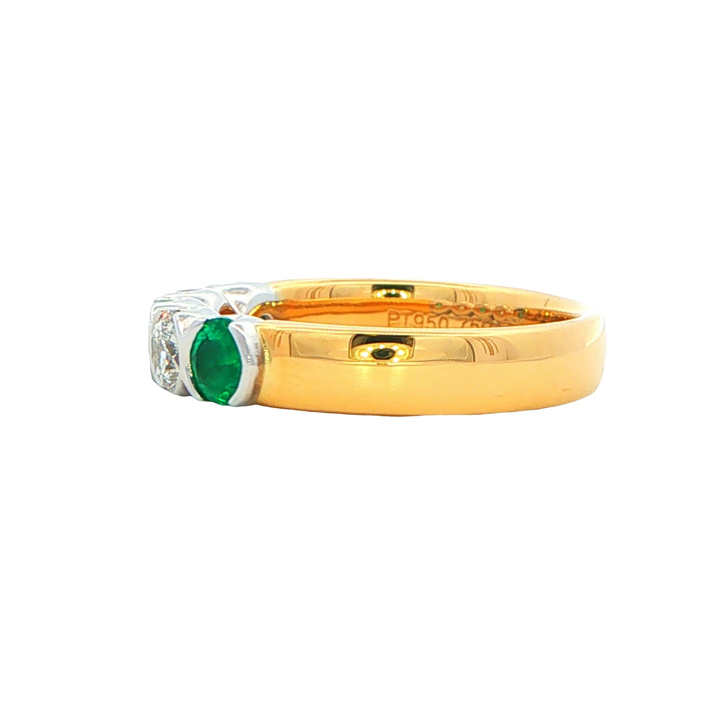 Emerald and Diamond 5 Stone Ring Gardiner Brothers