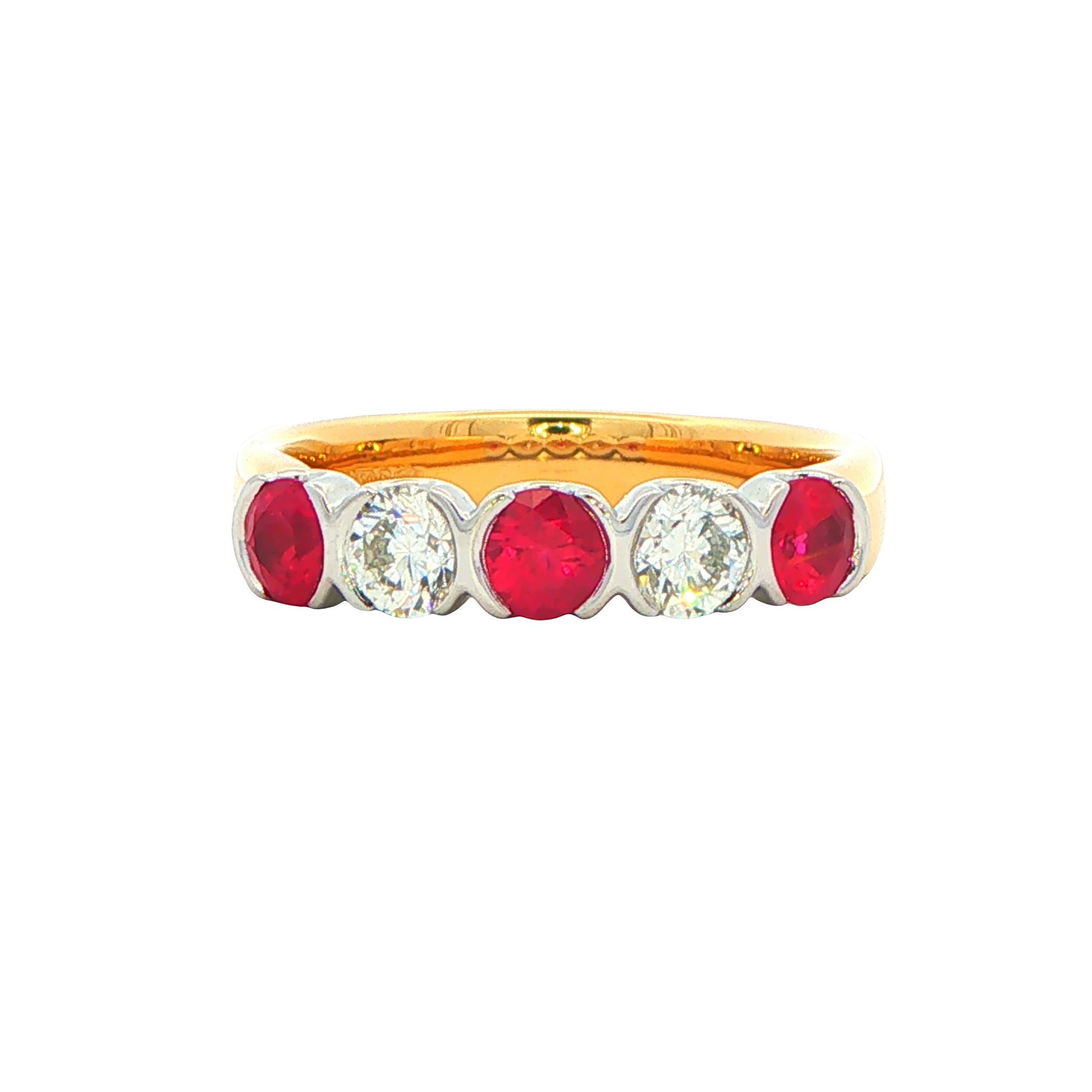 Ruby and Diamond 5 Stone Ring Gardiner Brothers