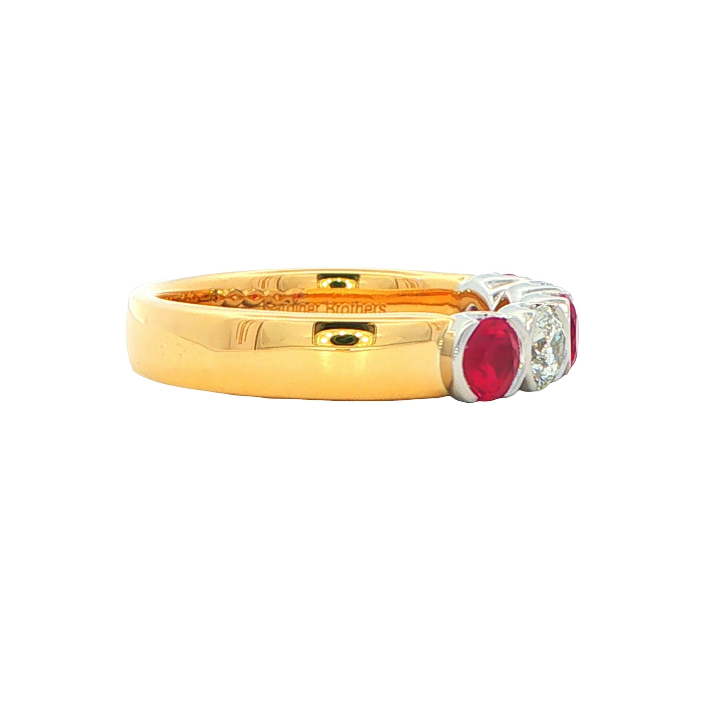 Ruby and Diamond 5 Stone Ring Gardiner Brothers