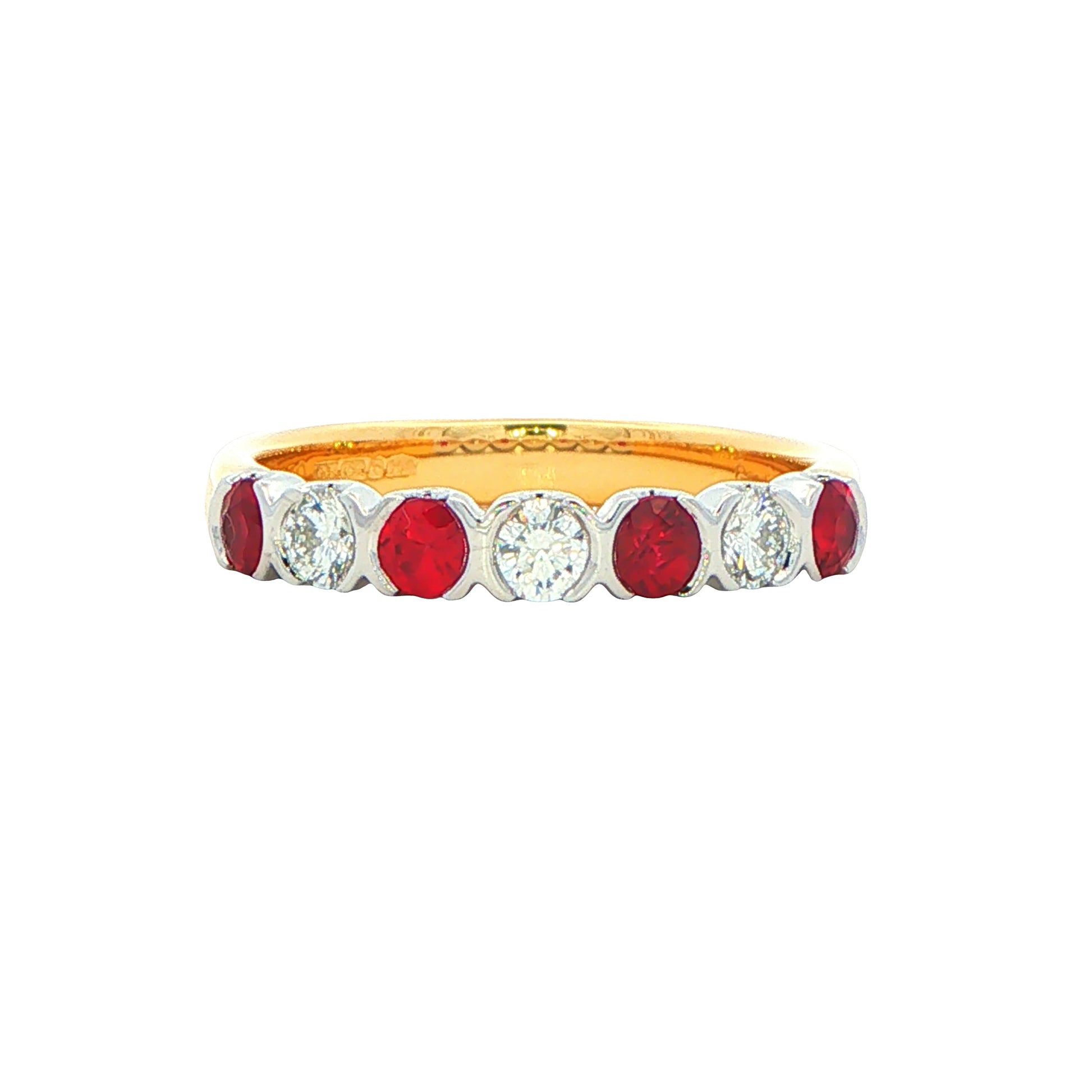 Ruby and Diamond 7 Stone Ring Gardiner Brothers