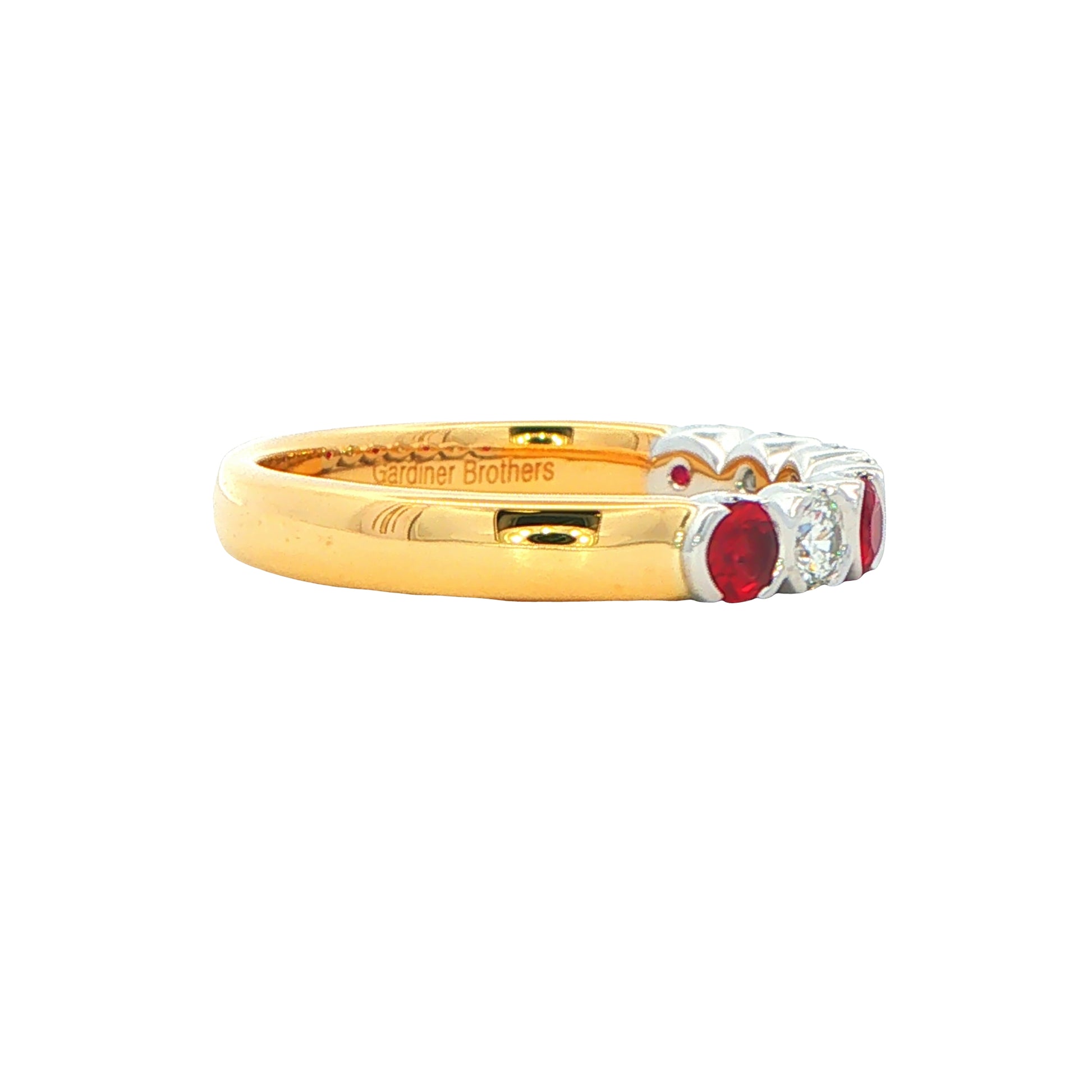 Ruby and Diamond 7 Stone Ring Gardiner Brothers