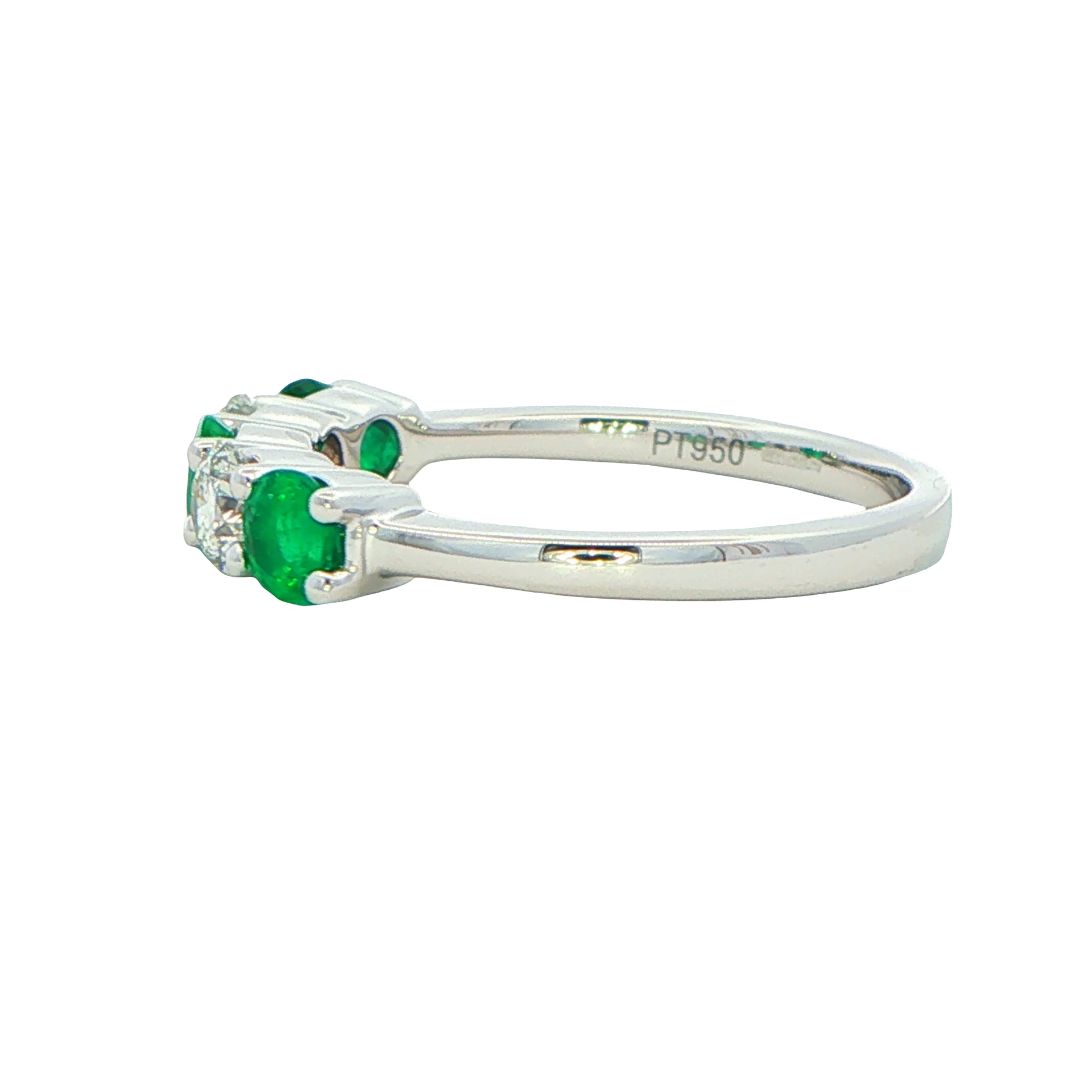 Emerald and Diamond 5 Stone Ring Gardiner Brothers