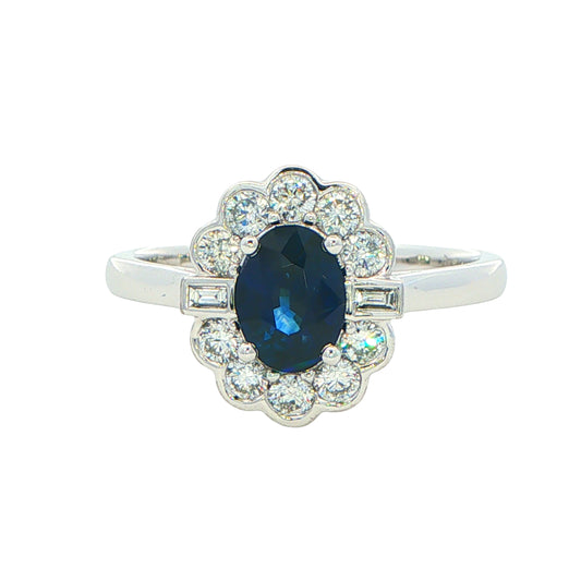 Sapphire AND DIAMOND FANCY CLUSTER STYLE RING Gardiner Brothers