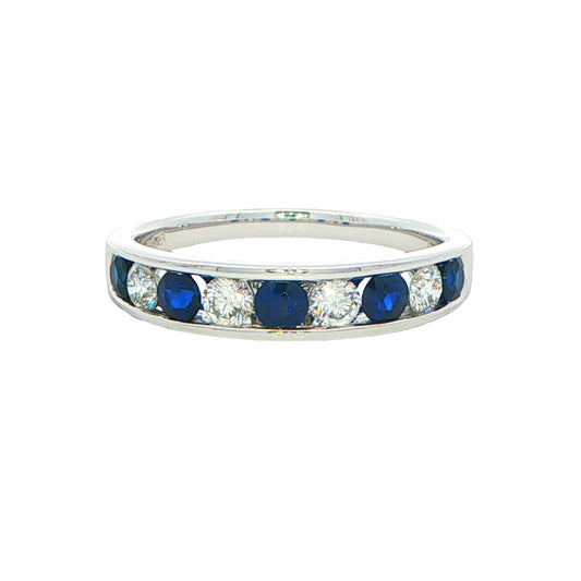 Sapphire and Diamond 9 Stone Eternity Ring Gardiner Brothers