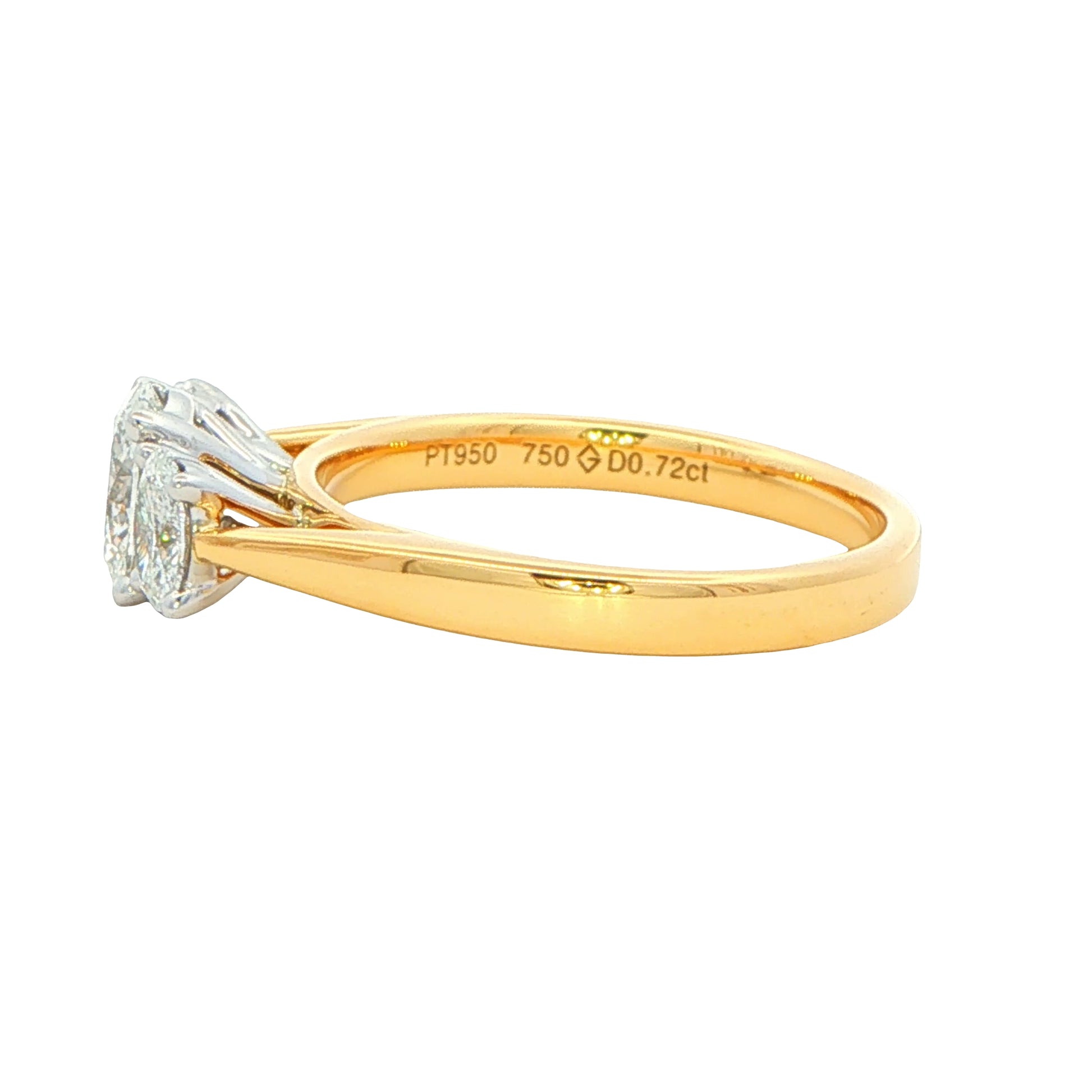 Yellow Gold Aurora Oval Shaped Diamond 3 Stone Ring - 1.17cts Gardiner Brothers