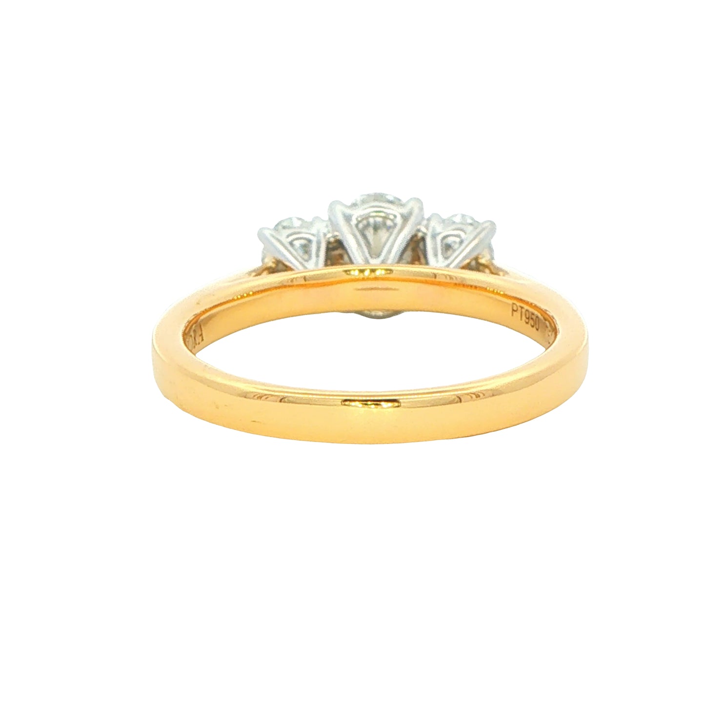 Yellow Gold Aurora Oval Shaped Diamond 3 Stone Ring - 1.17cts Gardiner Brothers