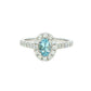 Aquamarine and Diamond Halo Style Ring