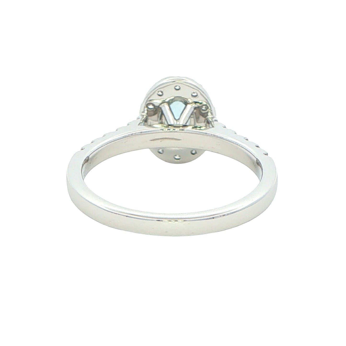 Aquamarine and Diamond Halo Style Ring