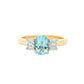 Aquamarine and diamond oval shaped 3 stone ring