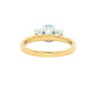 Aquamarine and diamond oval shaped 3 stone ring