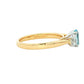 Aquamarine and diamond oval shaped 3 stone ring