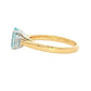 Aquamarine and diamond oval shaped 3 stone ring