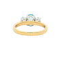 Aquamarine and diamond oval shaped 3 stone ring