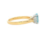 Aquamarine and diamond oval shaped 3 stone ring