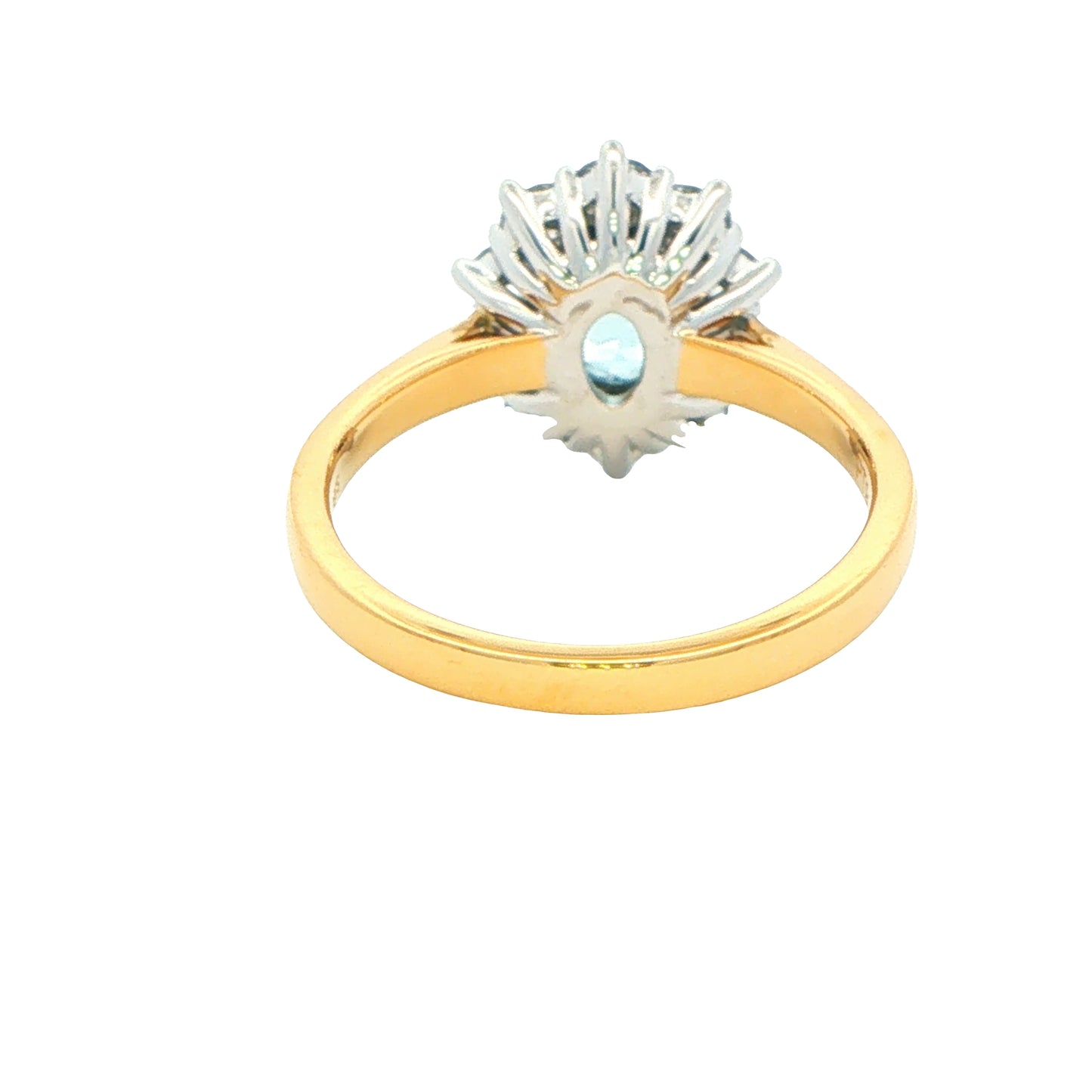 Aquamarine and Diamond Cluster Style Ring Gardiner Brothers