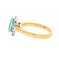 Aquamarine and Diamond Halo Style Ring