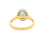 Aquamarine and Diamond Halo Style Ring