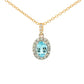Aquamarine and Diamond Halo Style Pendant Gardiner Brothers