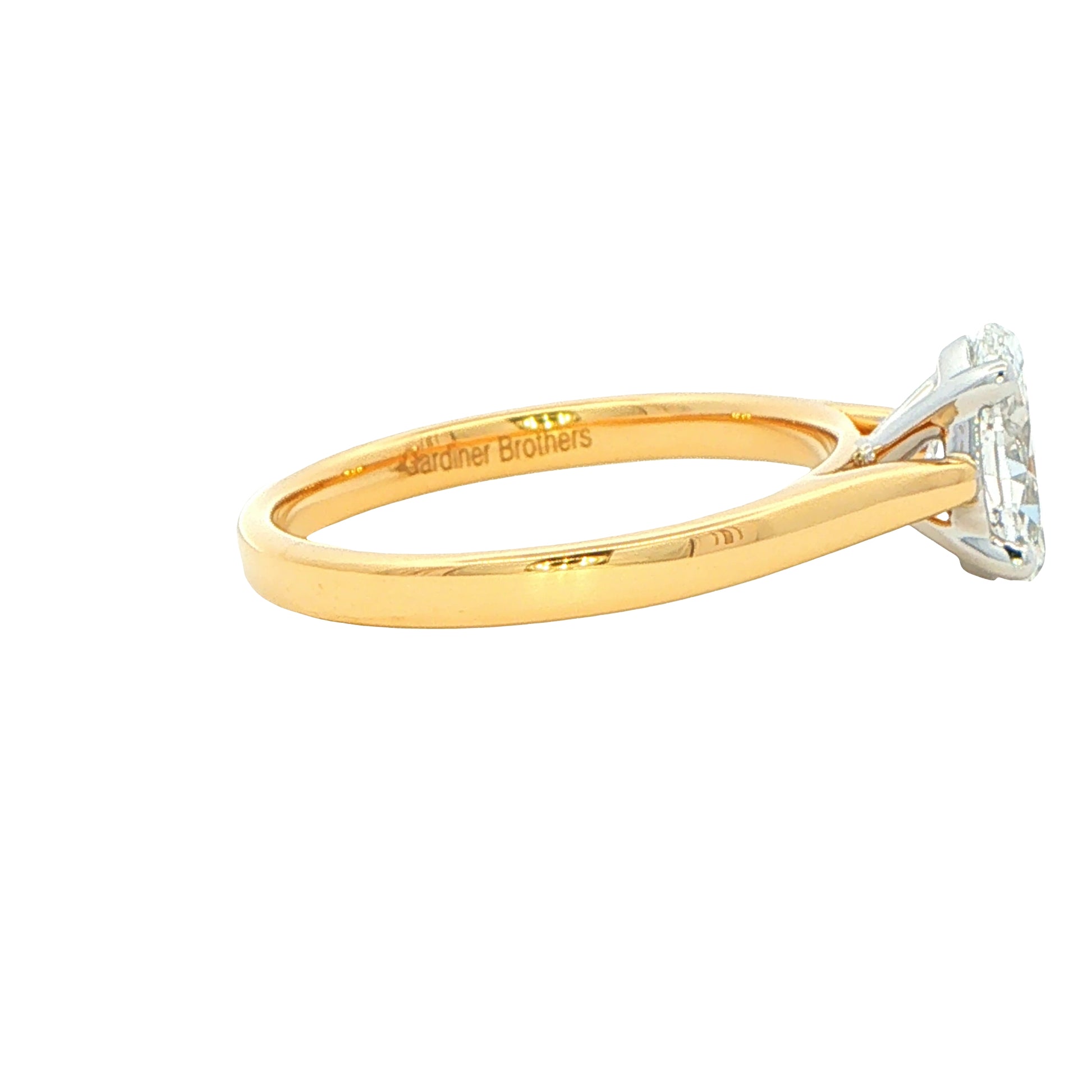 Yellow Gold Oval Shaped Diamond Solitaire Ring - 1.01cts Gardiner Brothers