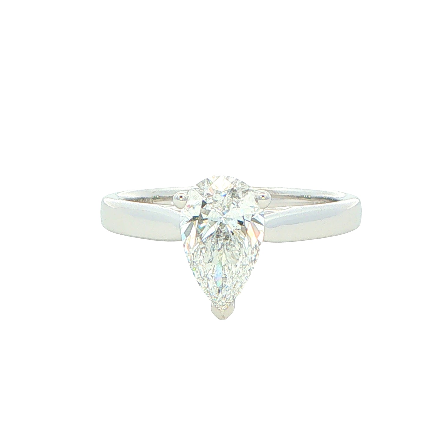 Platinum Pear Shaped Diamond Solitaire Ring - 1.20cts