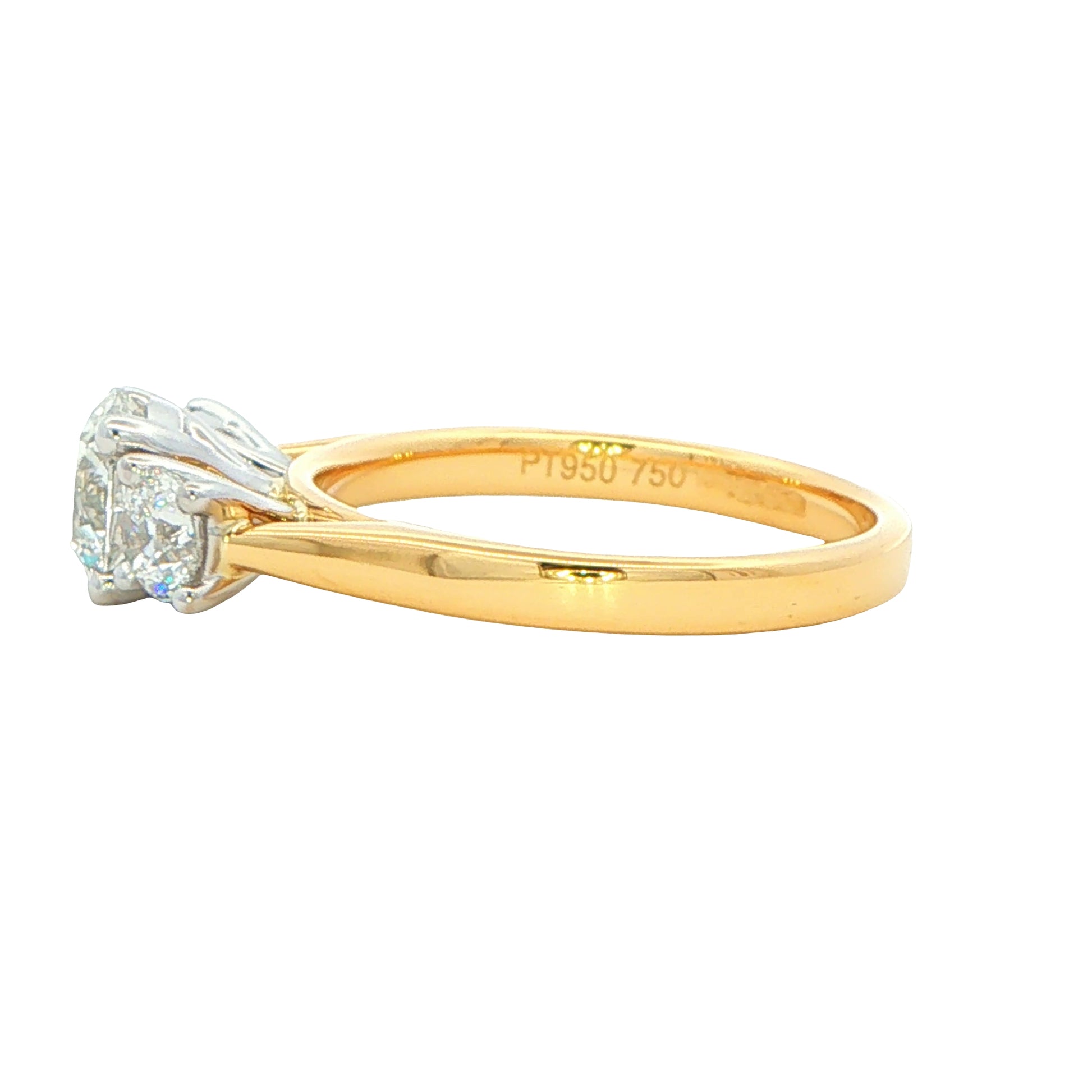 Yellow Gold Round Brilliant Cut Diamond 3 Stone Ring - 1.50cts Gardiner Brothers