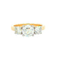 Yellow Gold Round Brilliant Cut Diamond 3 Stone Ring - 1.60cts