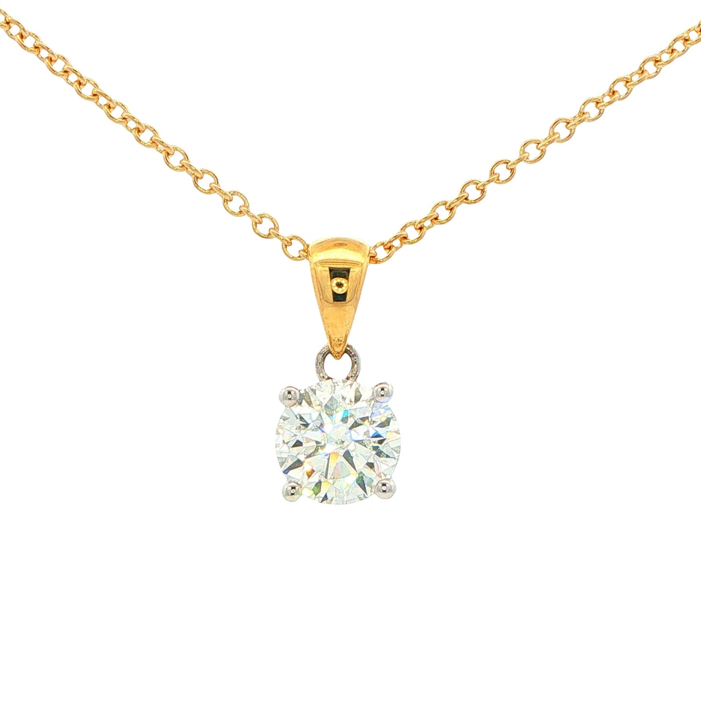Round Brilliant Cut Diamond Solitaire Pendant - 1.20cts