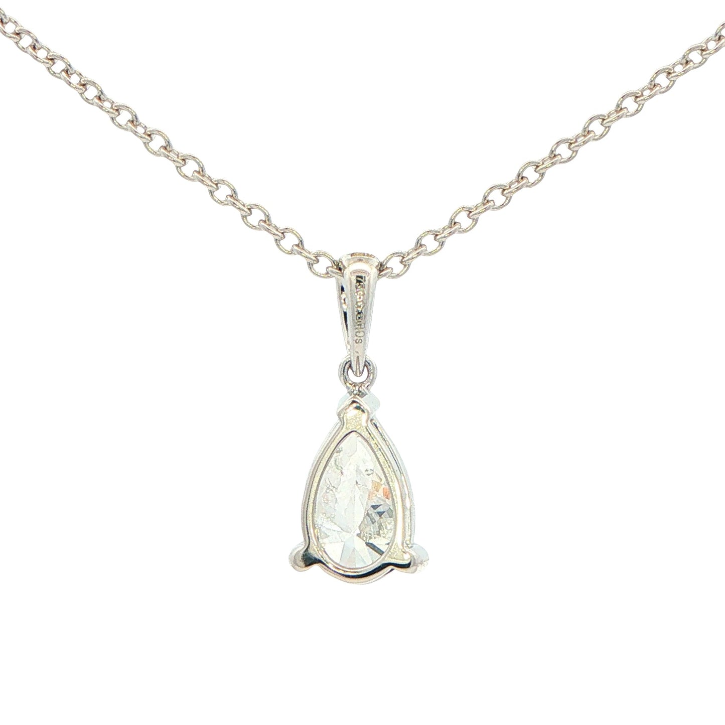 Pear Shaped Diamond Solitaire Pendant - 1.21cts