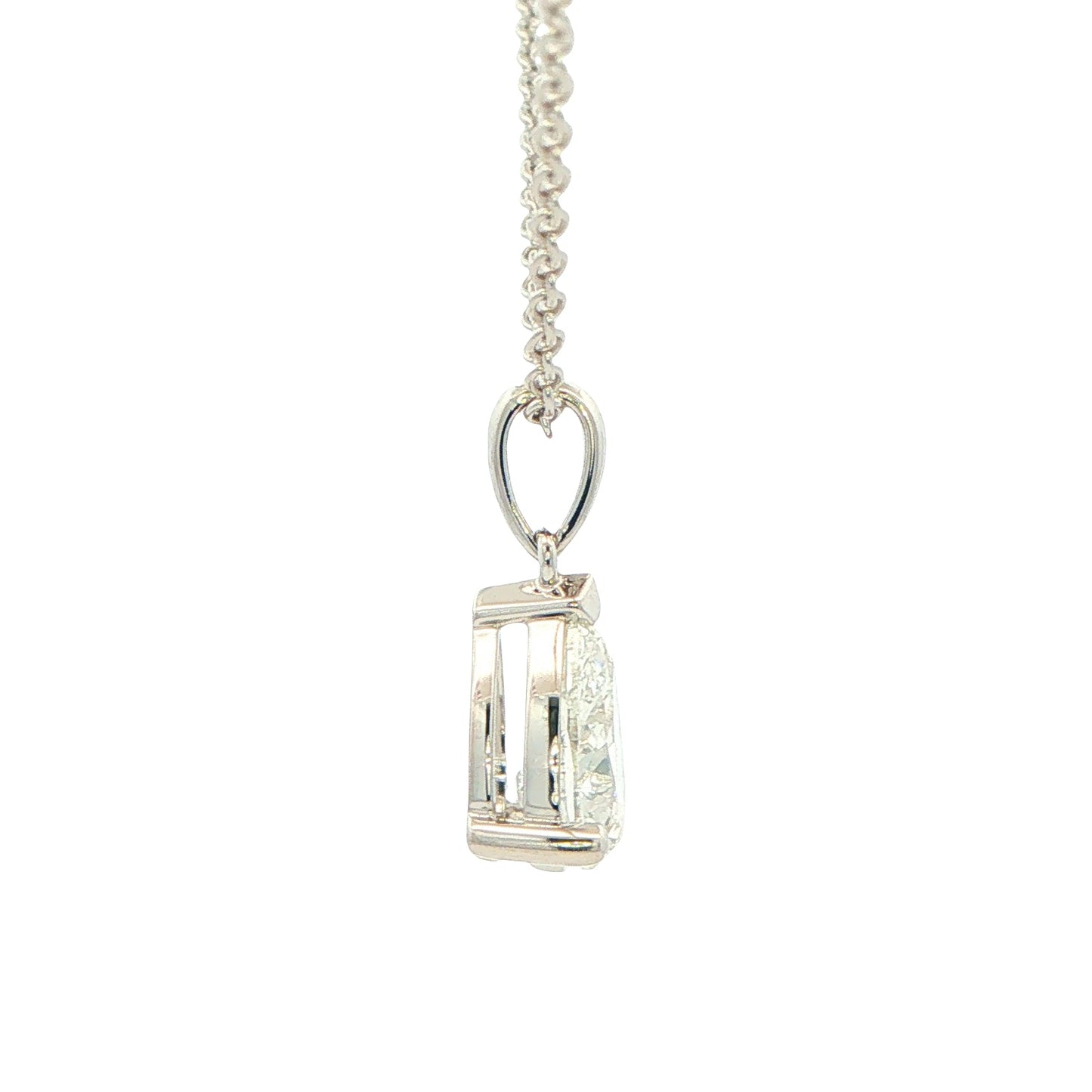 Pear Shaped Diamond Solitaire Pendant - 1.21cts