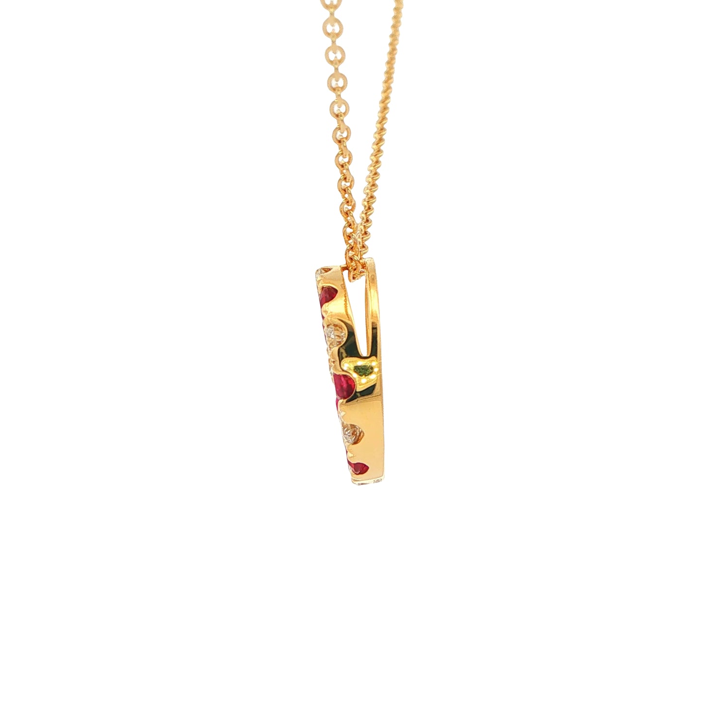 Ruby and Diamond Circle Pendant Gardiner Brothers